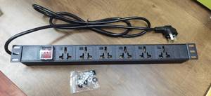 Unidad de Distribución de Energía (PDU) Universal de 6 Vías para <span class=keywords><strong>Rack</strong></span> de Centro de Datos con Interruptores y Accesorio para Gabinete - Product Image 5