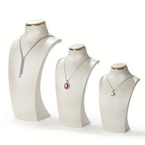 Soporte de exhibición para collar de cuero PU blanco WEIMEI para busto colgante personalizado - Product Image 1