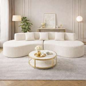 <span class=keywords><strong>Canapé</strong></span> modulable incurvé demi-lune, <span class=keywords><strong>canapé</strong></span> nuage sans armature avec <span class=keywords><strong>assise</strong></span> profonde, <span class=keywords><strong>canapé</strong></span> sectionnel compressé 4 places pour salon et bureau - Product Image 1