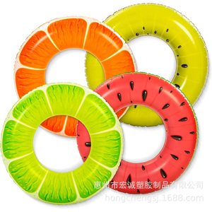 Inflatable Fruit Swimming Rings Orange Watermelon Lemon 82cm Diameter For Child Resort Use - Product Image 2