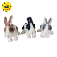 Nouveaux jouets en peluche de lapin réalistes, doux et moelleux, en blanc et marron, jouets en peluche d'animaux réalistes