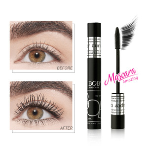 Mascara Bob Super Curl Noir Imperméable pour des Cils Longs et Courbés, Maquillage Quotidien Naturel - Product Image 4