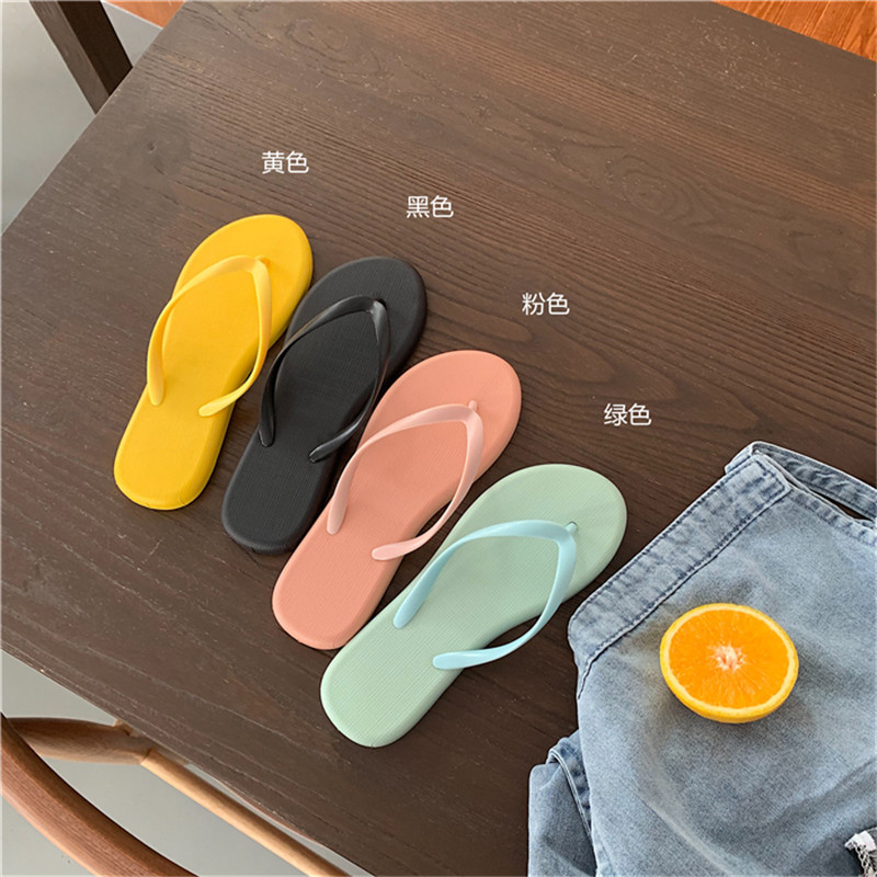 Custom Design Solid Color New Student Flat Flip Flops Holiday Beach Flipflops Slippers