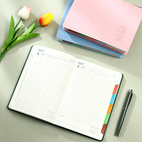 Carnet A5 à couverture souple en cuir PU 2027, agenda quotidien, journal avec index mensuels, logo personnalisé, vente en gros, papier de bureau professionnel
