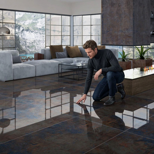Letis Brown Stone 600x1200mm Marble Look Glossy Porcelain Floor And <b>Wall</b> Tiles - Product Image 6