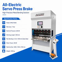 Prensa Plegadora CNC Eléctrica Completa EP63 de 1250 mm, Máquina de Plegado Servo de 630 kN para Gabinetes y Chapa Metálica de Precisión