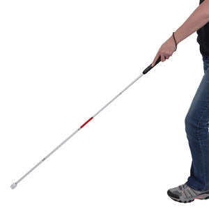Feistel Medical Blind Cane Mobility Stick-<span class=keywords><strong>Canne</strong></span> rouge et <span class=keywords><strong>blanche</strong></span> réfléchissante avec embout boule de guimauve - Product Image 4