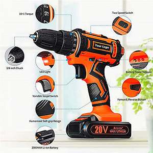 Taladro Inalámbrico de Impacto de 21V con Logotipo Personalizado al por Mayor 2024, Juego de Taladro Inalámbrico con Batería de Iones de Litio - Product Image 2