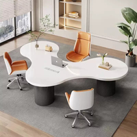 Table minimaliste blanche moderne pour la maison, le bureau et l'appartement, résistante à l'eau et écologique