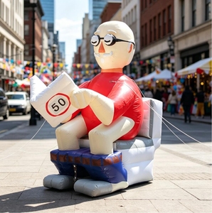 Ballon gonflable géant en forme <span class=keywords><strong>de</strong></span> personnage assis, mascotte <span class=keywords><strong>de</strong></span> dessin animé amusante, WC Abraham Holland, avec siège <span class=keywords><strong>de</strong></span> toilette et journal - Product Image 5