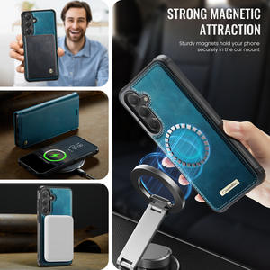 Diseño creativo 2 en 1 para Samsung S25E Funda de teléfono S24Ultra Magnetic S23plus Tarjetero <span class=keywords><strong>S22FE</strong></span> Anti-caída S21 Funda de cuero - Product Image 3