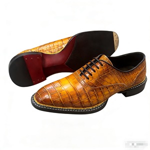 100% crocodile leather men's shoes, hand-rubbed color, genuine leather, formal shoes, high-end and elegant - Product Image 1