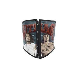 Top corto de punto con corpiño estampado para mujer - Product Image 4