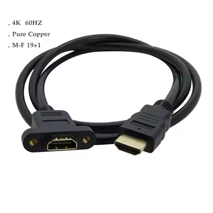 HDMI 4K * 2K 60Hz Nam để HDMI nữ 0.3m 1.5m vít tường gắn bảng điều khiển gắn kết 2.0 cáp mở rộng nữ - Product Image 1