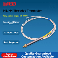 Sensor Suhu RTD Termistor Berulir M3/M4 Tembaga Murni Bersertifikasi CE untuk Pencetakan 3D PT100/PT1000 Tahan Suhu Tinggi