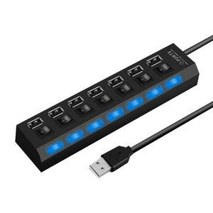 Hub <span class=keywords><strong>USB</strong></span> haute vitesse 7 ports, adaptateur <span class=keywords><strong>multi</strong></span>-ports 2.0, interrupteur marche/arrêt <span class=keywords><strong>USB</strong></span>, séparateur <span class=keywords><strong>USB</strong></span> portable pour ordinateur portable - Product Image 2