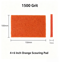 Disque de ponçage non tissé Fortunebrasive Orange, grain 1500, en fibre de nylon ultra-fine, pour le polissage des métaux et la finition des surfaces courbes