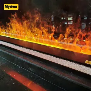 Myriver टीवी स्टैंड विद्युत 3D चिमनी हीटर इनडोर बिजली के चिमनी आग स्टोव हीटर बिजली रिमोट कंट्रोल के साथ 72
