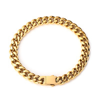 Bracelet chaîne cubaine en acier inoxydable 316L plaqué or 18 carats, argent ou noir, bijoux de mode en gros pour hommes
