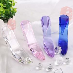 Zapatos de cristal de <span class=keywords><strong>Cenicienta</strong></span> de varios colores, decoración de tacón alto transparente, adorno para regalo, CPW-14A - Product Image 6