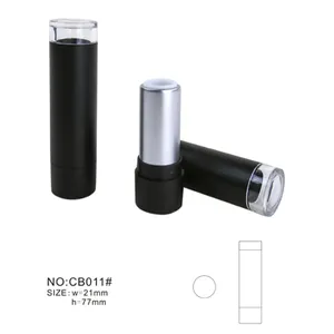 OEM ODM cor personalizada emtpy plástico AB ABS inovador fantasia forma redonda batom recipiente com tampa clara única