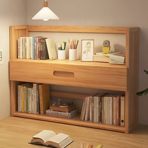 Librero de Escritorio Moderno de Bambú, Estante de Almacenamiento de Oficina de Múltiples Niveles para Dormitorio y Hogar, Diseño Simple - Product Image 1