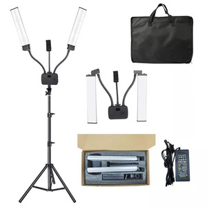 Lámpara LED de pestañas de doble brazo para salón de belleza e iluminación fotográfica 2 brazos y luz de relleno de carga ambos tubos de iluminación 360 - Product Image 4