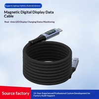 Cable de Datos USB4 con Pantalla Digital, Video 8K, Transmisión de 40 Gbps, Carga Rápida de 240 W, Tipo-C Dual Magnético Trenzado para Transferencia de Datos