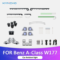 KYNCHO pour Mercedes Classe A W177, éclairage ambiant LED pour voiture, 64 couleurs RGB, contrôle par application Bluetooth, lampe décorative pour voiture, éclairage intérieur automobile