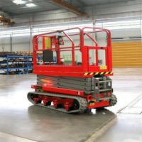 Mini-élévateur à ciseaux chenillé portable 6m 8m, élévateur aérien électrique sur chenilles avec entraînement à couple élevé pour usage domestique