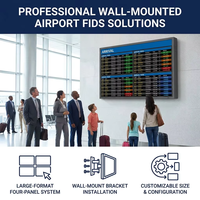 Terminal FIDS de Montaje en Pared Personalizado OEM, Sistema LCD Integrado Multipanel con Estado de Vuelo Codificado por Colores para Llegada al Aeropuerto