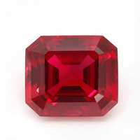 Laborgezüchteter Rubin Loser Edelstein Taubenblutrot Asscher-Schliff Quadratisch 3*3mm bis 4*4mm für Schmuckherstellung