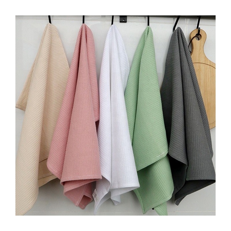 Вафельное хлопковое чайное полотенце