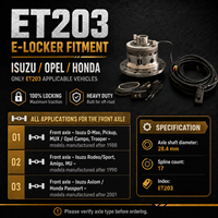 Bloqueo Electrónico Profesional ET203 para D-Max Trooper Rodeo, Eje Delantero de 17 Estrías, Kit de Bloqueo Electrónico de Diferencial 4x4 para Isuzu