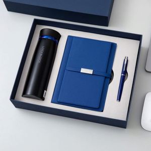 <b>Cute</b> A5 PU Leather Diary in Luxury Style with USB <b>Notebook</b> Graph Organizer Gift Set Corporate Gifts in Pen Colors Inside Box - Product Image 3