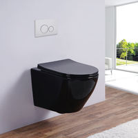 Style européen sans bords, dos au mur, articles sanitaires modernes à gravité, salle de bain, toilette monobloc, wc en céramique, toilette suspendue au mur pour villa