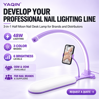 Lampe de bureau demi-lune 3-en-1 OEM ODM 48W avec repose-main et support téléphone, éclairage réglable pour fournisseurs de salons