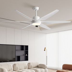 Lámpara de Techo Nórdica de Madera de 54 Pulgadas con 6 Aspas Rectas, Nueva, con LED, para Sala de Estar, Comedor Interior, con Ventilador - Product Image 5