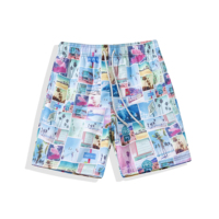 Shorts de bain pour hommes avec logo personnalisé, 100% polyester, respirant, séchage rapide, taille élastique, pour la plage, le surf et la natation