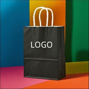 Sac de rangement en papier kraft personnalisable avec un design coloré, adapté pour l'emballage de vêtements, de boissons et de chaussures. - Product Image 2