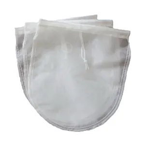 Reusable hot sale 12"x12" drawstring 200 micron nylon mesh nut milk filter bag, almond milk bag