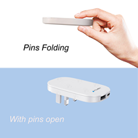 Productos de Venta Caliente 2026: Adaptadores de Viaje Ultra Delgados y Rápidos, Cargador de Pared Plano Plegable de 20W con Enchufe UK, Doble Puerto Tipo C y USB-A