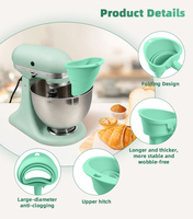 Entonnoir à farine pliable en silicone pour mixeur KitchenAid KSM150 QT4.5-5.0, anti-fuite, pour nettoyage et préparation culinaire