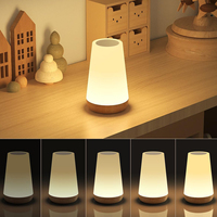Lampe de nuit rectangulaire à changement de couleur avec télécommande et contrôle tactile, rechargeable par USB, RGB, à intensité variable, portable, pour chevet/table