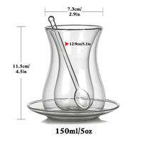 Verre à thé turc avec logo personnalisé, emballage 150ml, cristal, ustensiles de cuisine, offre spéciale