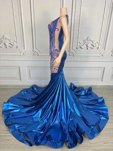 Xuelian, Новое поступление, 2025 платья для выпускного вечера с блестками, голубыми бриллиантами, Талия империи, Русалка, женские вечерние платья на свадьбу, день рождения - Product Image 5