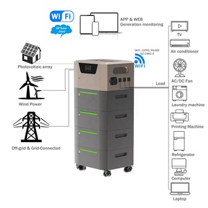 Tutto in <span class=keywords><strong>uno</strong></span> sistema solare impilabile 5000w-20000w a <span class=keywords><strong>energia</strong></span> solare con 5kw ibrido inverter 48v 100ah lifepo4 batteria - Product Image 2