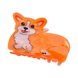 Pince à cheveux Angelina Corgi Puppy, 8,5 cm, orange, dessin animé, pour femmes et filles, usage quotidien - Product Image 1