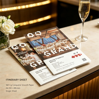 Impression personnalisée de livrets de mariage A4 (210x285mm) sur papier couché offset 160g, couleur intégrale, pour événements hôteliers et marketing