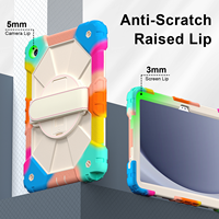 Étui robuste anti-chute WESOROL pour Samsung Tab A11 Plus/A9 Plus 11 pouces avec support rotatif à 360°, dragonne et bandoulière, coloré